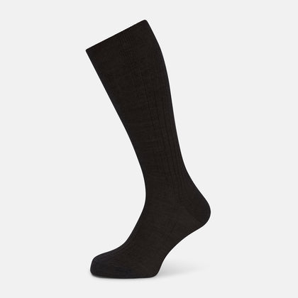 Charcoal Wool Mid-Length Socks
