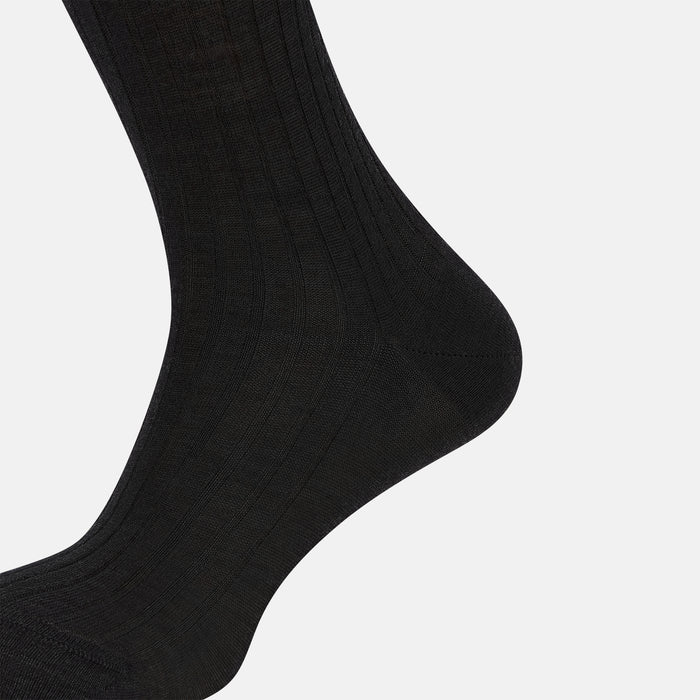 Charcoal Wool Mid-Length Socks Image 3
