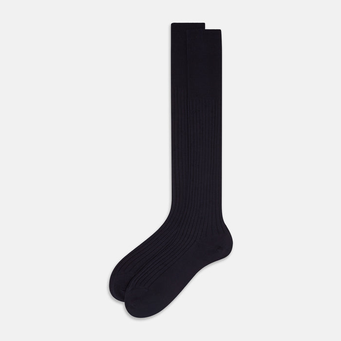 Navy Wool Long Socks Image 1