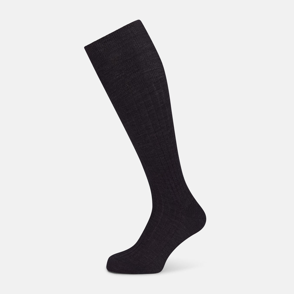 Charcoal Long Wool Socks 12