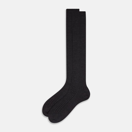 Charcoal Long Wool Socks
