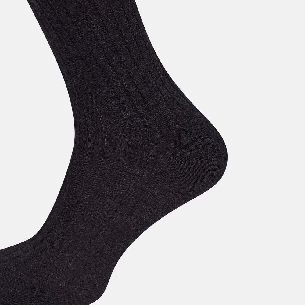 Charcoal Long Wool Socks 12