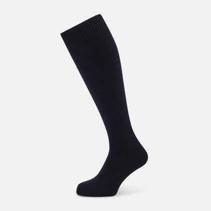 Navy Cashmere Long Socks