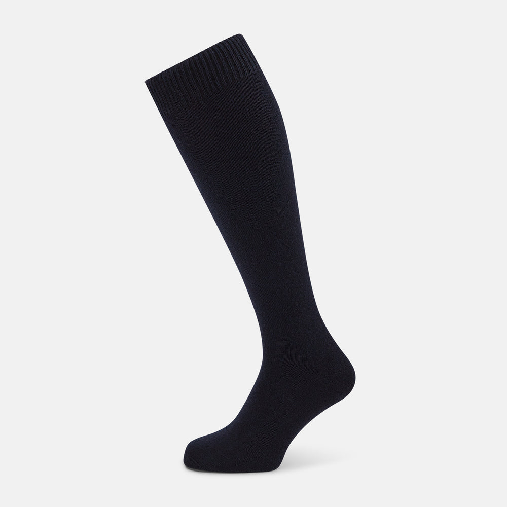 Navy Cashmere Long Socks 13