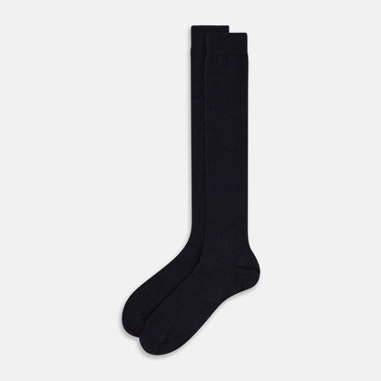 Navy Cashmere Long Socks