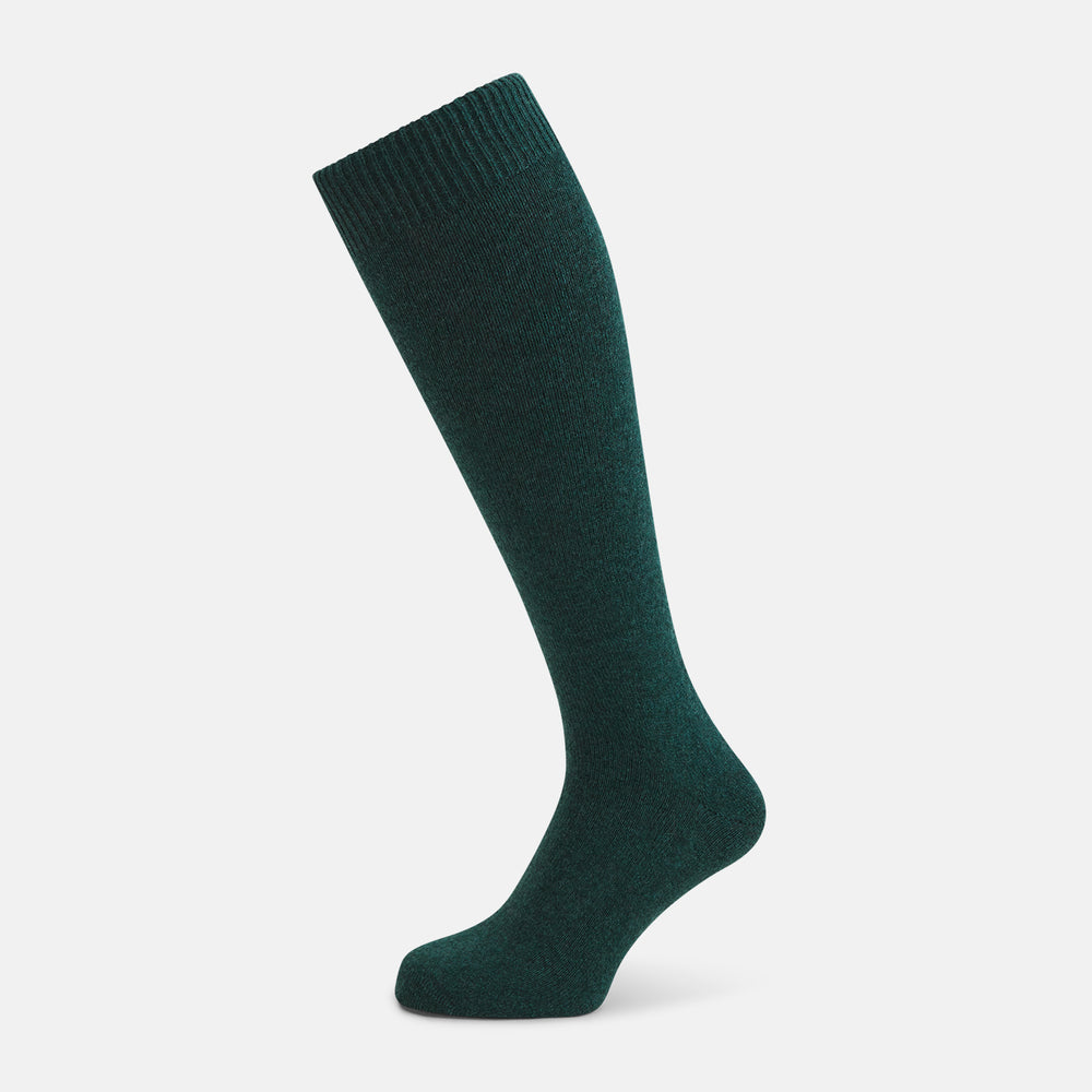 Forest Green Cashmere Long Socks 13