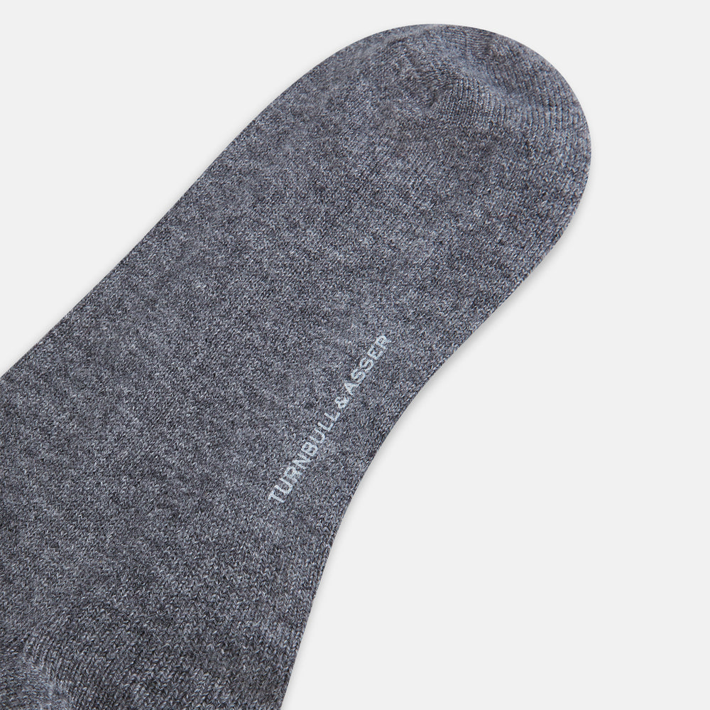 Steel Melange Cashmere Long Socks 13