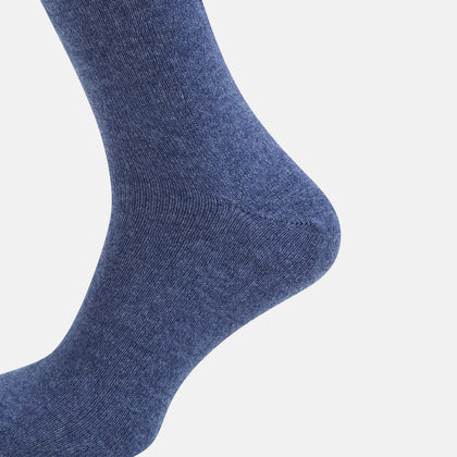 Azzurro Melange Cashmere Mid-length Socks Image 3