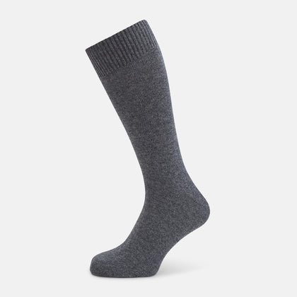Steel Melange Cashmere Mid-length Socks