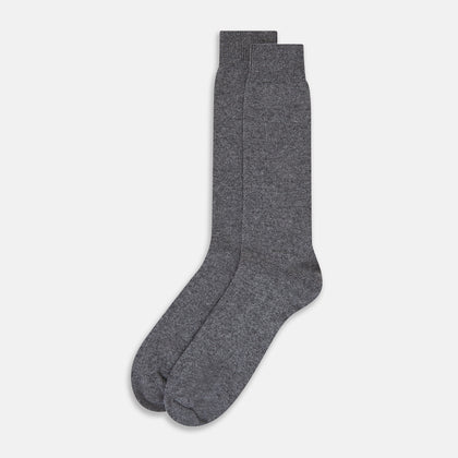 Steel Melange Cashmere Mid-length Socks Image 1