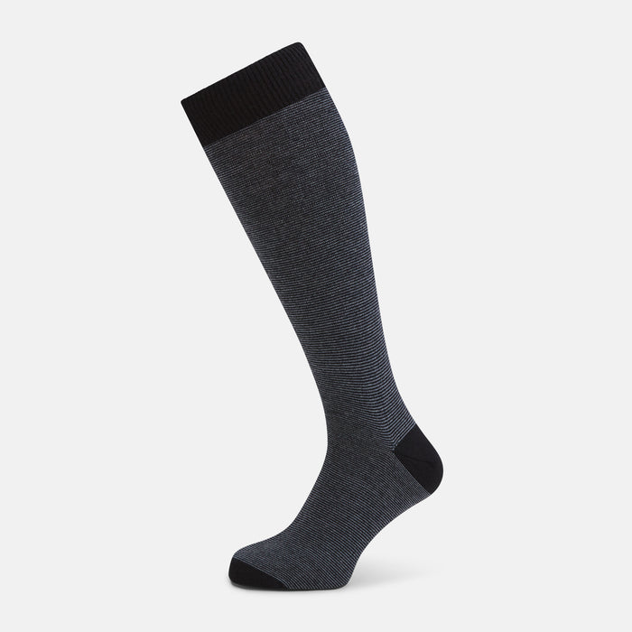 Black and Grey Wool Long Socks