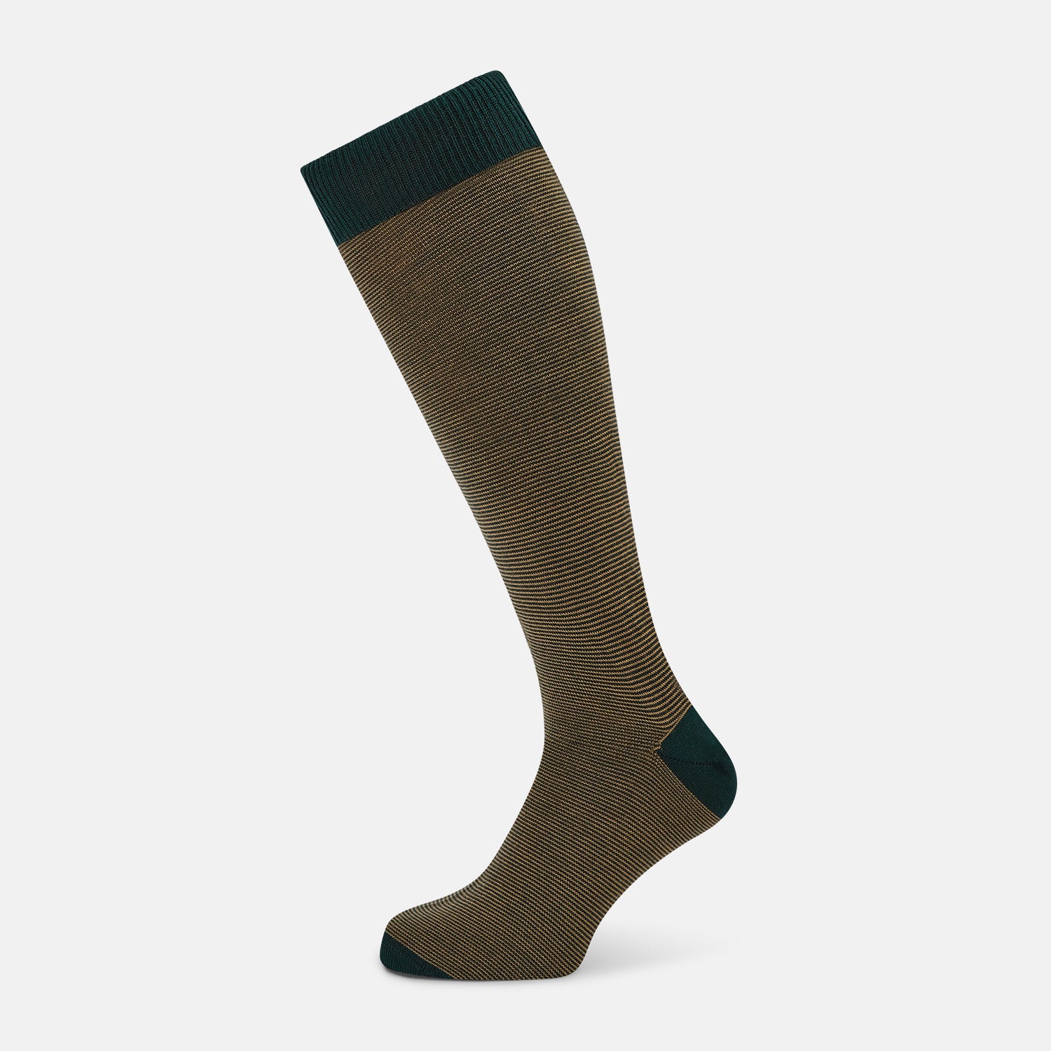 Image 1 of product Camel & Forest Green Stripe Wool Long Socks 13