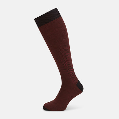 Rust and Dark Brown Wool Long Socks