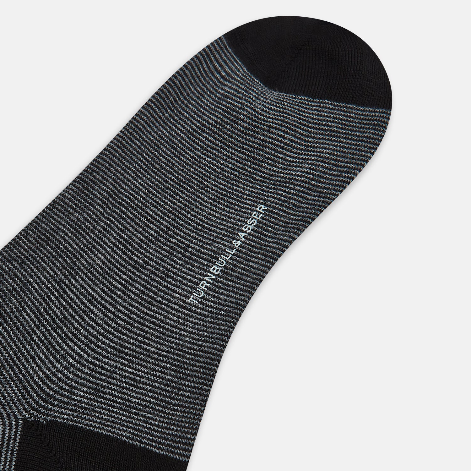 View 3 of product Black and Grey Stripe Wool Mid-length Socks 13