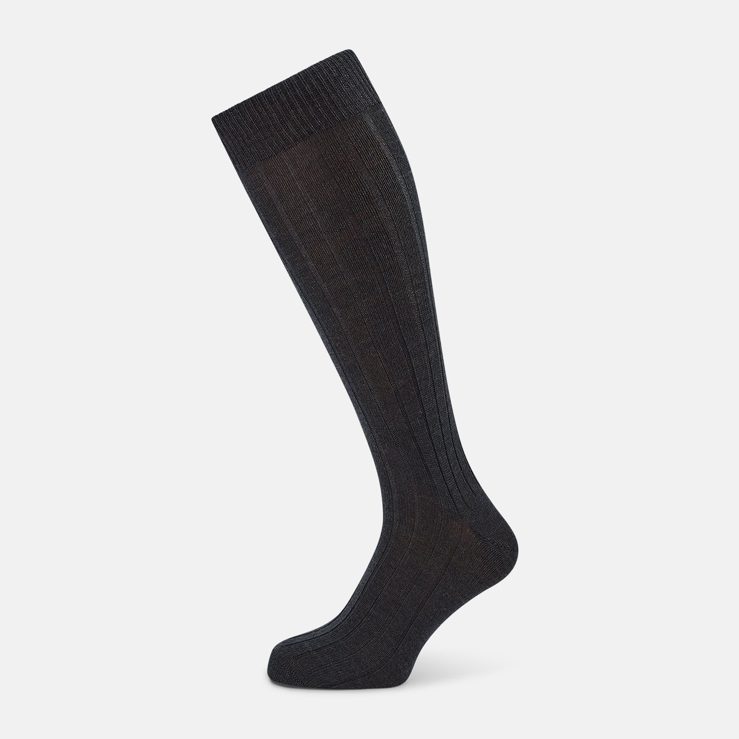 Image 1 of product Charcoal Ribbed Wool Long Socks 13