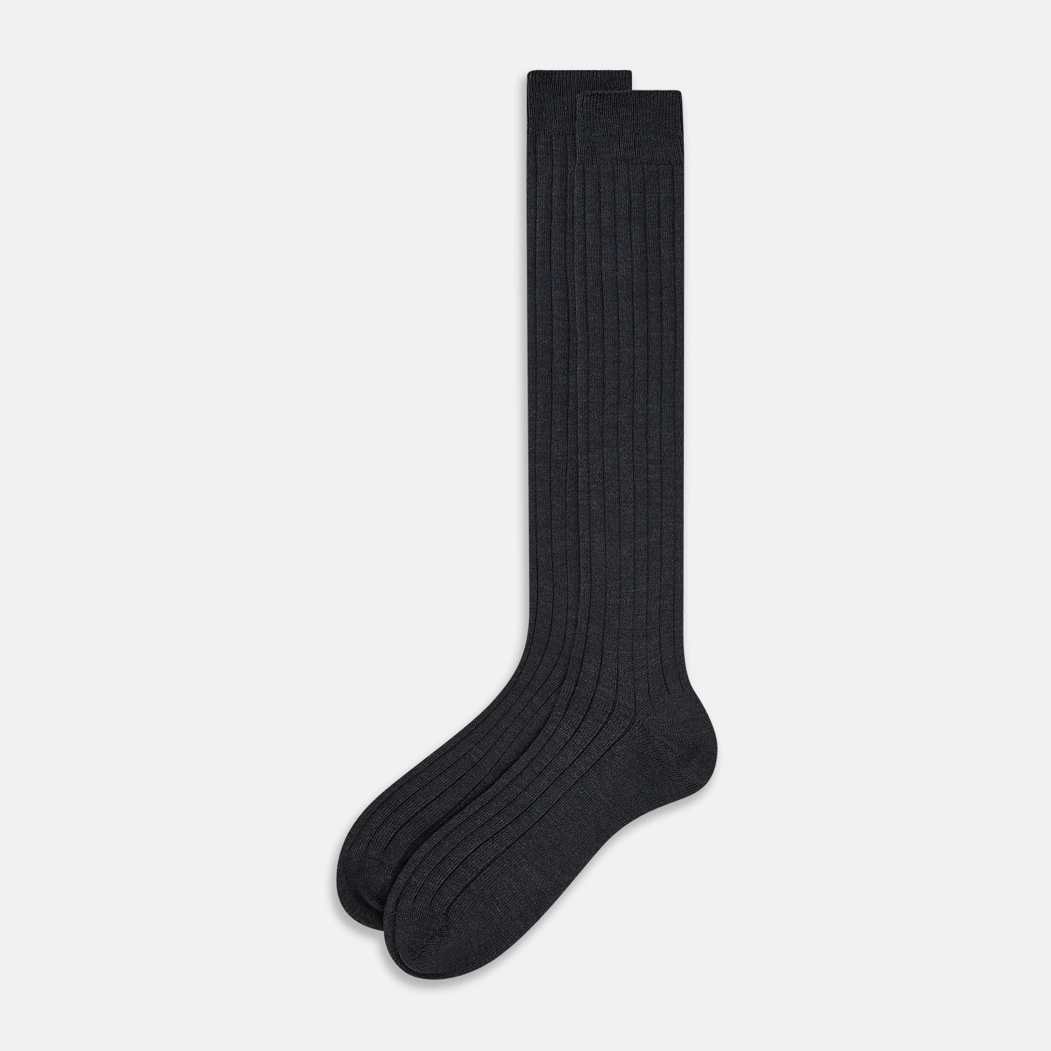 View 2 of product Charcoal Ribbed Wool Long Socks 13