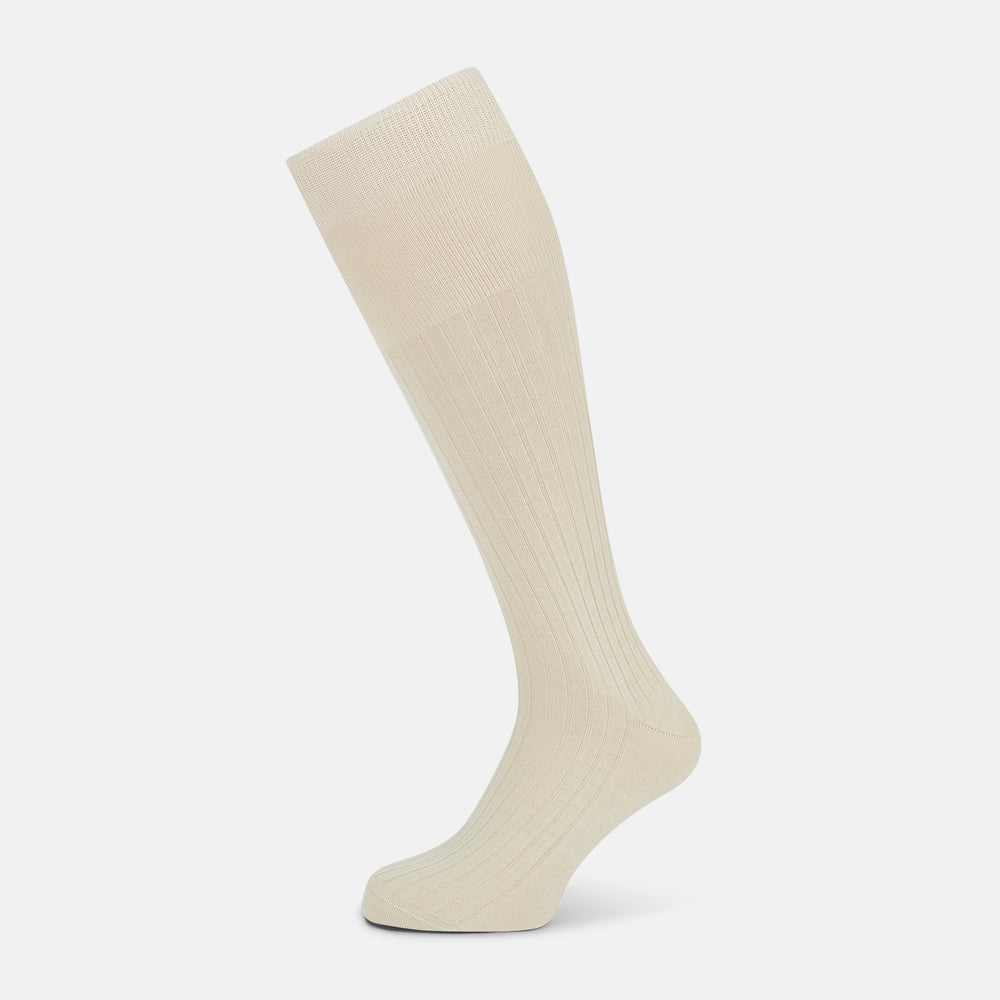 Ivory Cashmere Silk Long Socks 13