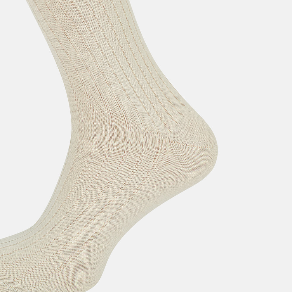 Ivory Cashmere Silk Long Socks 13