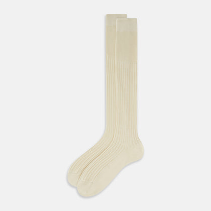 Ivory Cashmere Silk Long Socks Image 1