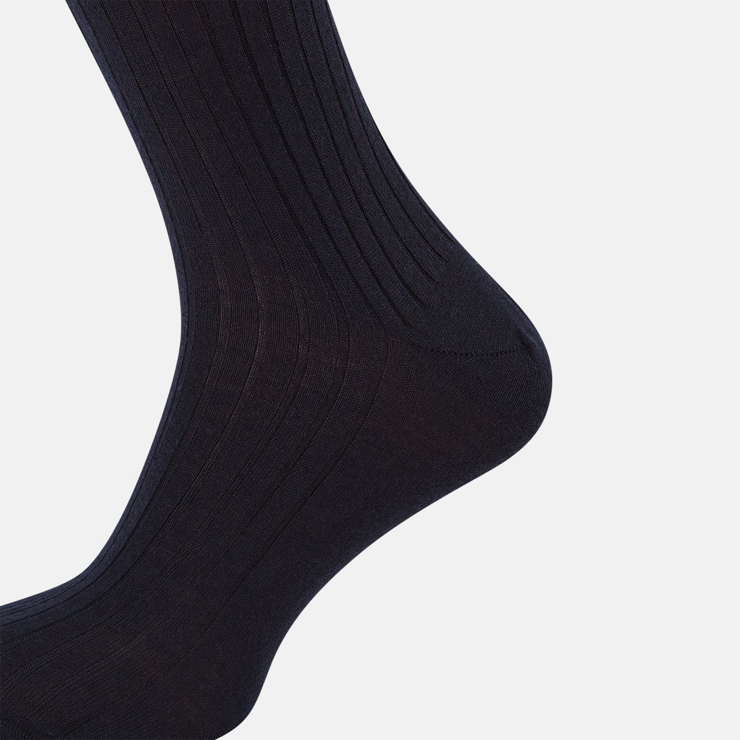 Image 4 of product Navy Ribbed Cashmere Silk Long Socks 13