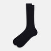 View 2 of product Navy Cashmere Silk Mid-length Socks 13