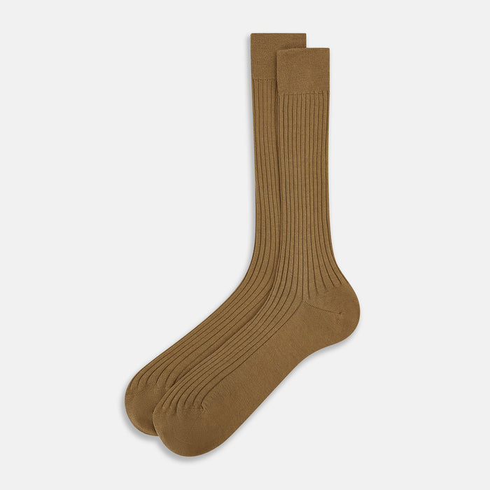 Camel Cashmere Mid-length Socks Image 1
