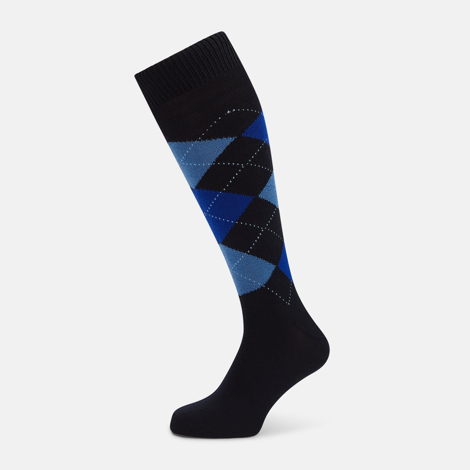 View 1 of product SOCKS WOOL ARGYLE LONG NAVY/ ROYAL/ LIGHT BLUE 10.5