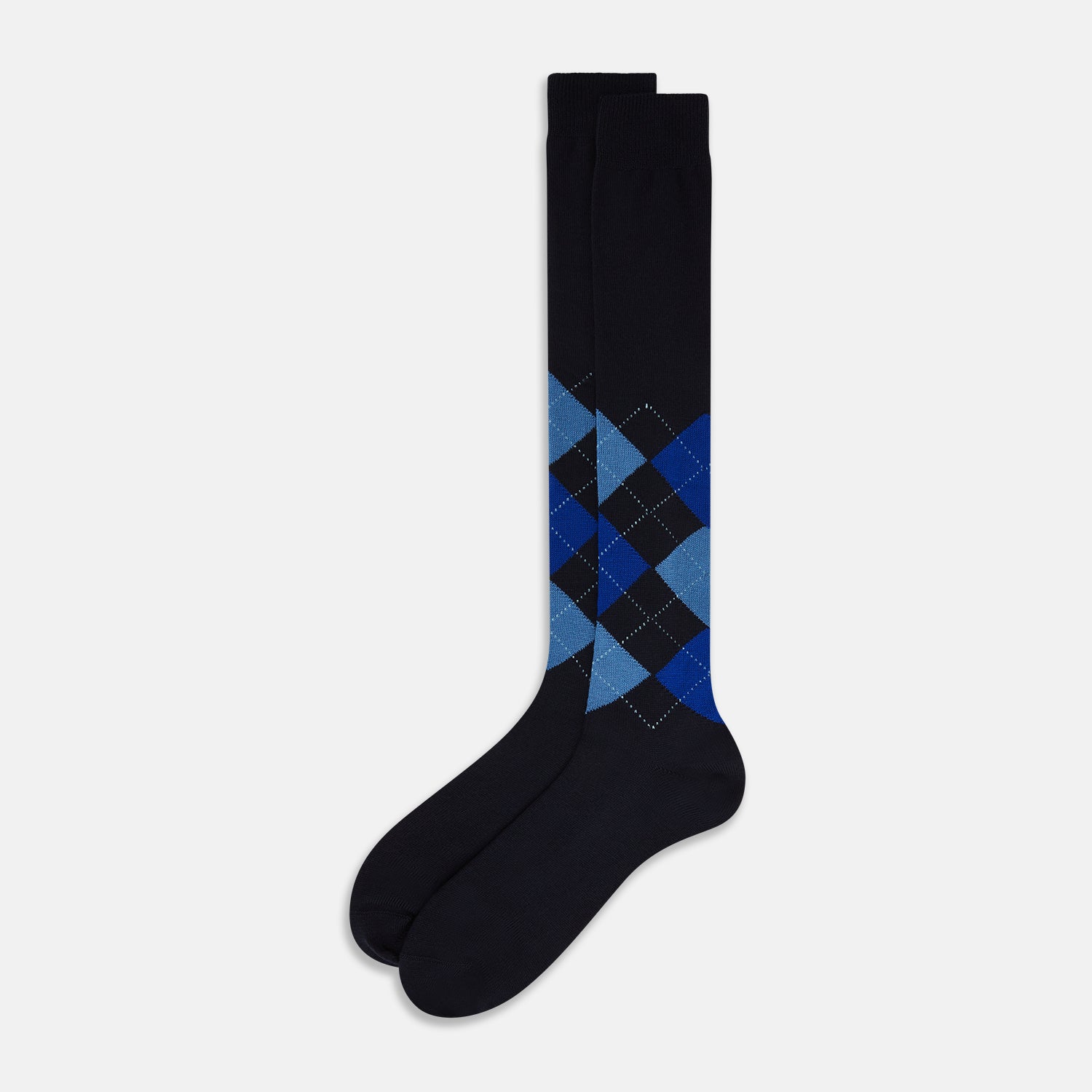 View 2 of product SOCKS WOOL ARGYLE LONG NAVY/ ROYAL/ LIGHT BLUE 10.5