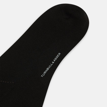 Black & Grey Check Wool Mid-length Socks Image 2
