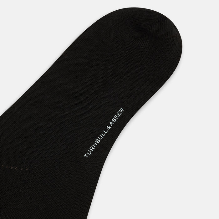 Black & Grey Check Wool Mid-length Socks Image 2