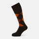 Brown & Orange Check Wool Mid-length Socks 13