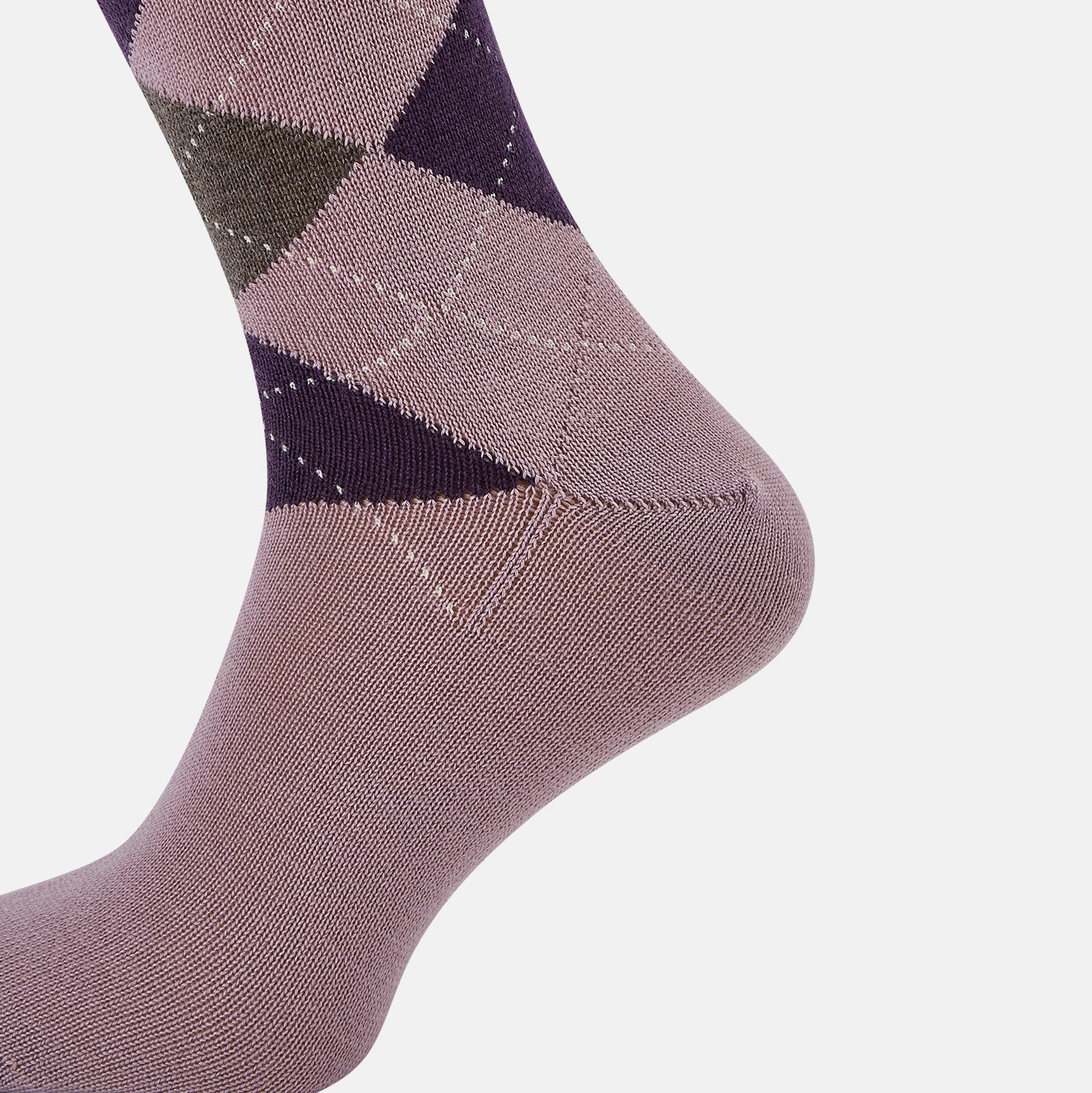 Image 4 of product Lavender & Purple Check Wool Mid-length Socks 13
