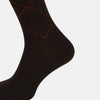 View 4 of product SOCKS WOOL DIAMOND INTARSIA LONG DARK BROWN/ RUST 11