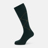 View 1 of product Forest Green & Tan Diamond Wool Mid-length Socks 13