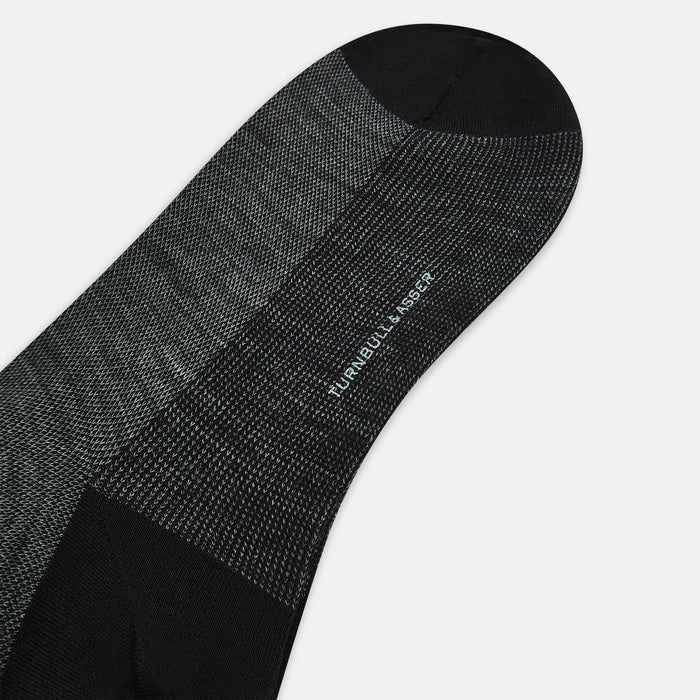 Black and Grey Wool Long Socks Image 2