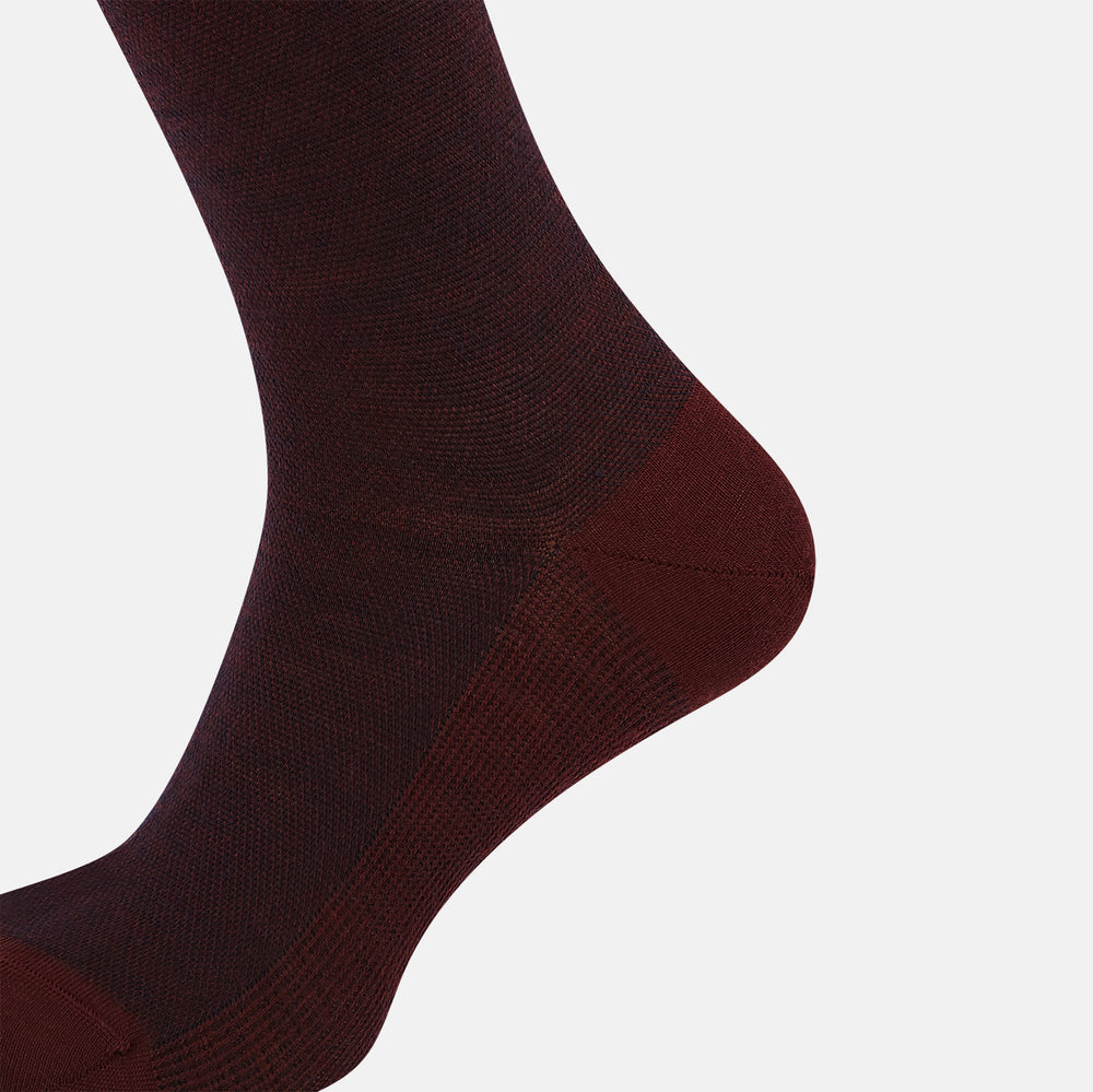 Burgundy and Navy Wool Long Socks 13