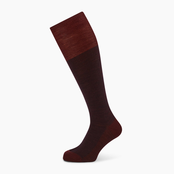 Burgundy and Navy Wool Long Socks Image 4