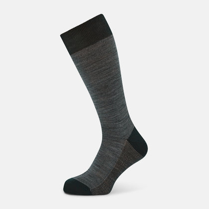 Sage Motif Wool Mid-length Socks