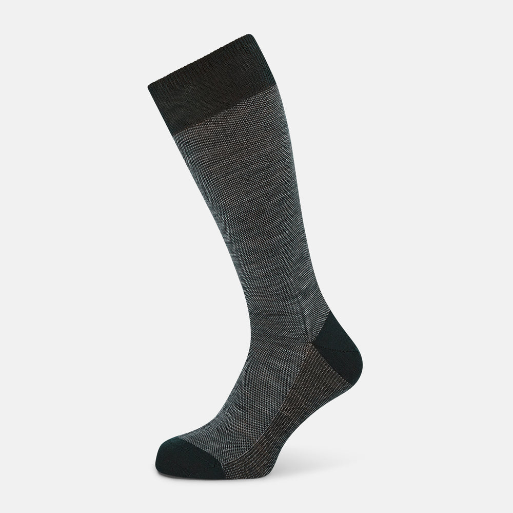 Sage Motif Wool Mid-length Socks 13