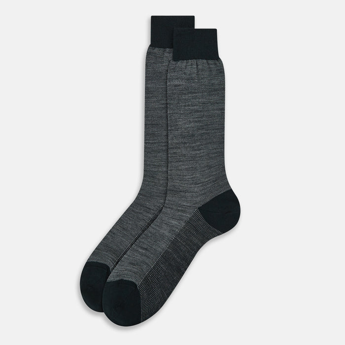 Sage Motif Wool Mid-length Socks Image 1
