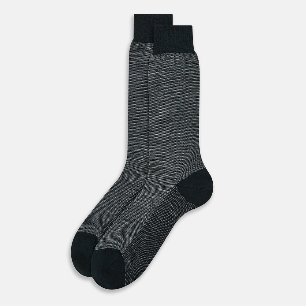 Sage Motif Wool Mid-length Socks 13