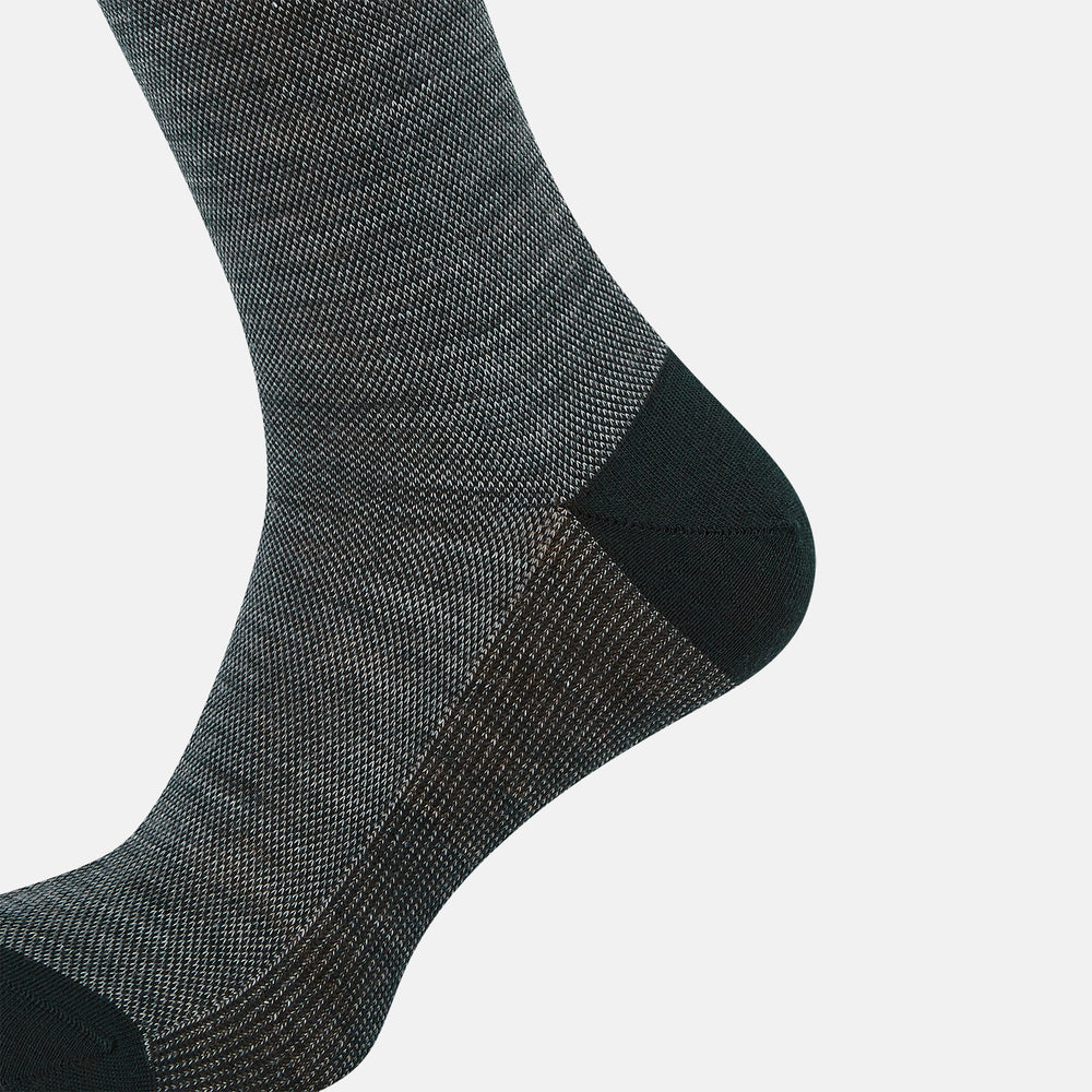 Sage Motif Wool Mid-length Socks 13
