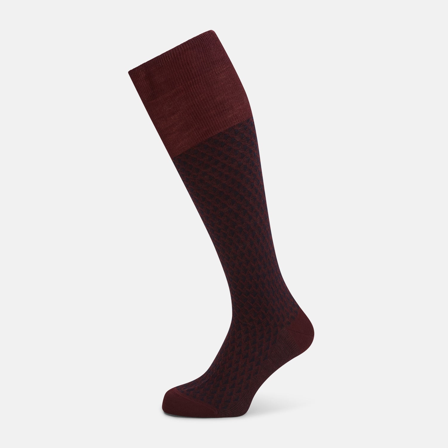 View 1 of product Burgundy Motif Intarsia Wool Long Socks 13