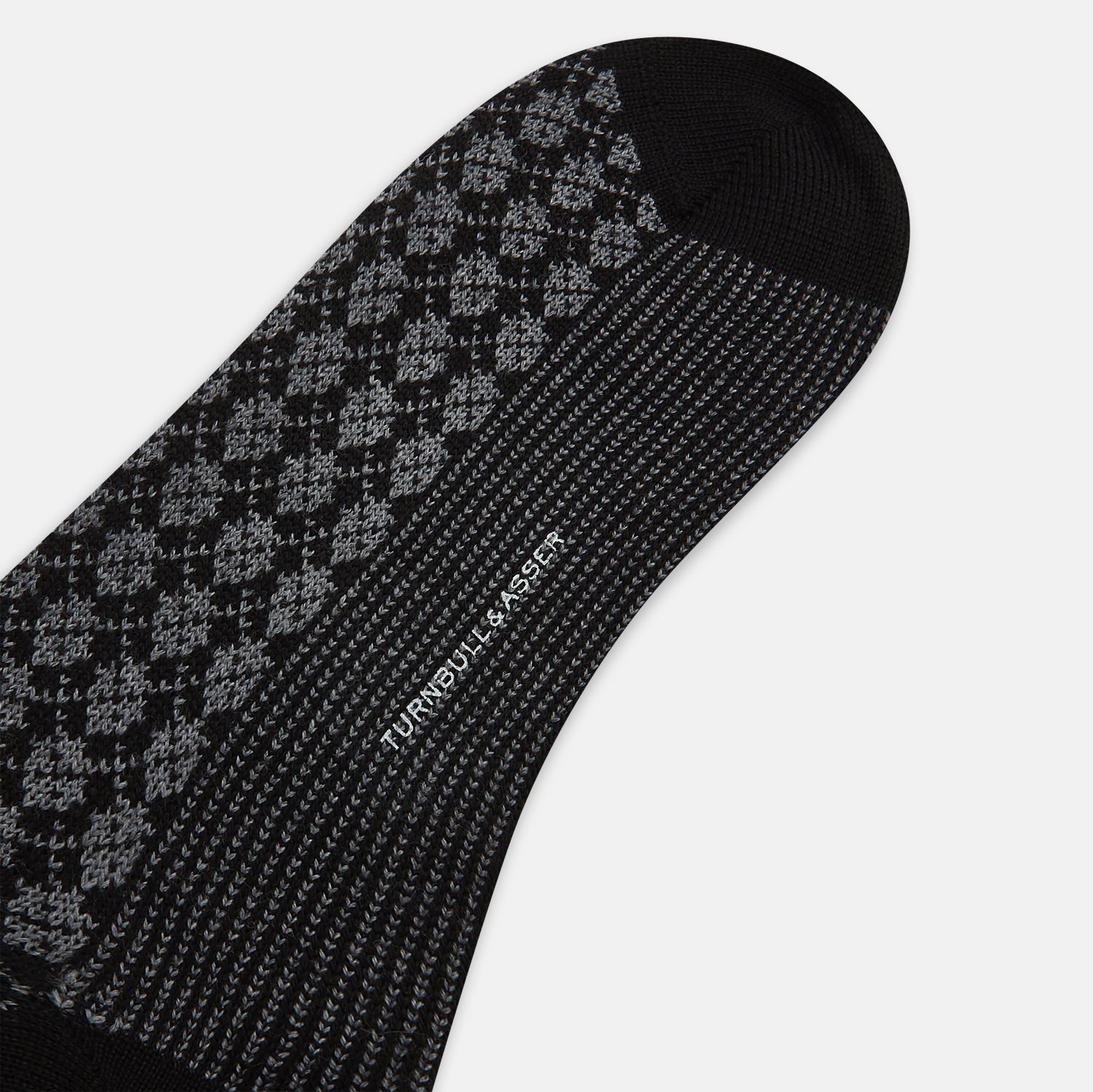 View 3 of product Charcoal Melange Antique Motif Wool Long Socks 10.5