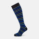 Deep Blue Striped Wool Long Socks 13