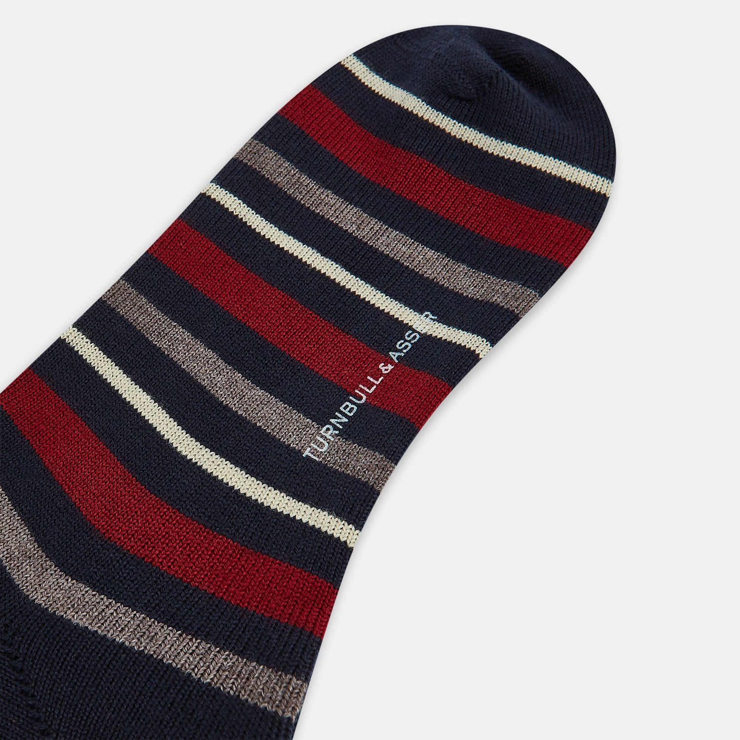 Image 3 of product Burgundy & Navy Striped Wool Mid-length Socks 13