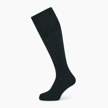 Forest Green Dot Wool Long Socks Image 4