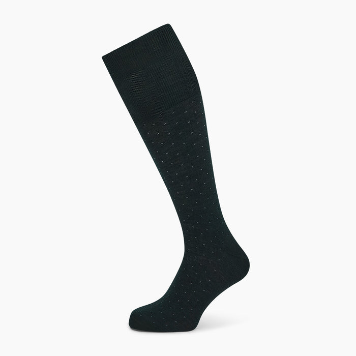 Forest Green Dot Wool Long Socks Image 4