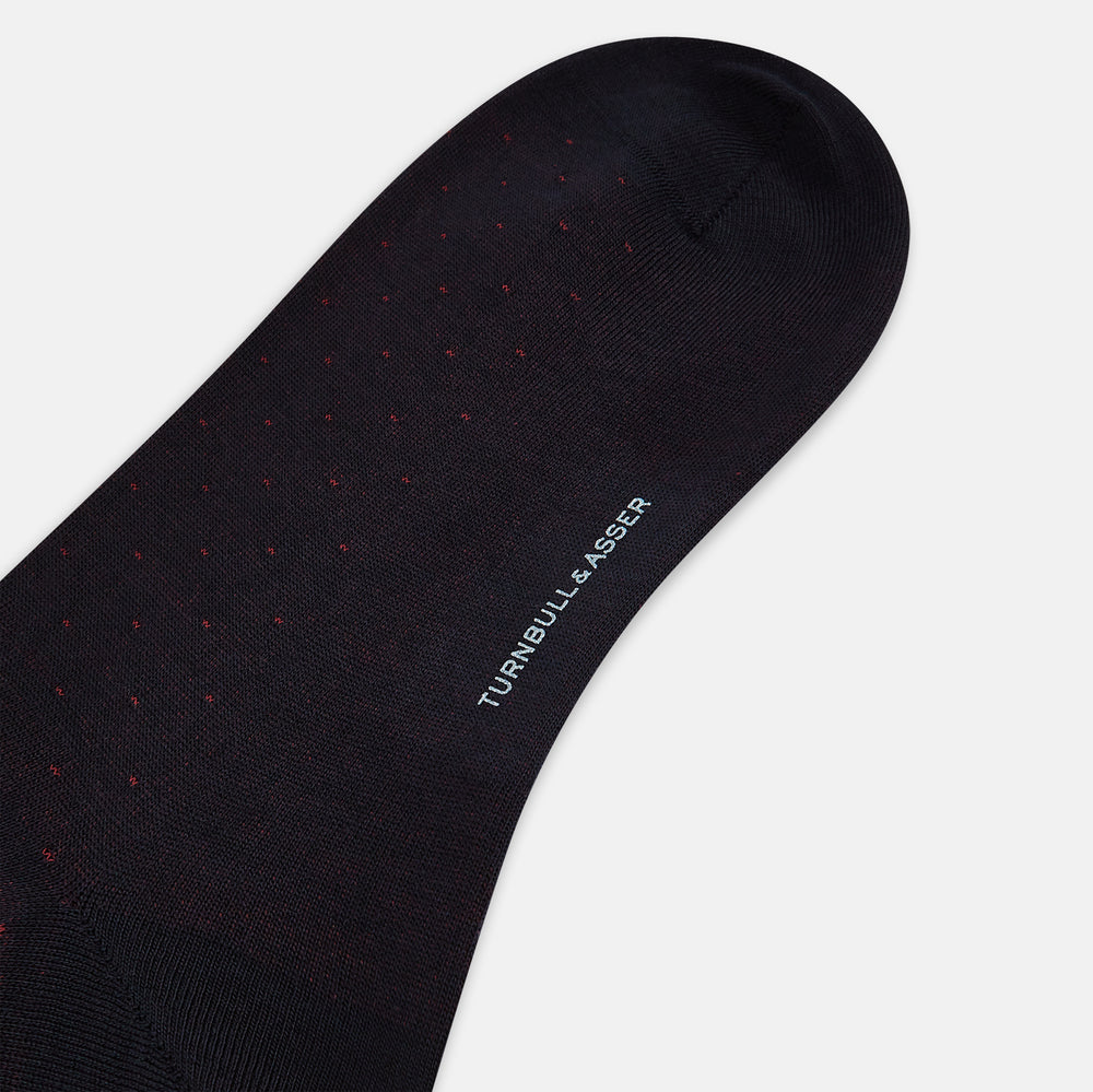 Wine and Red Dot Wool Long Socks 13