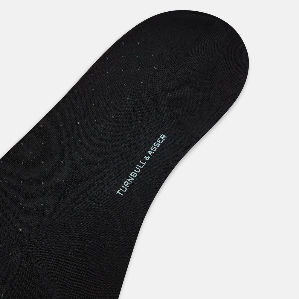 Black and Grey Dot Wool Mid-Length Socks 13